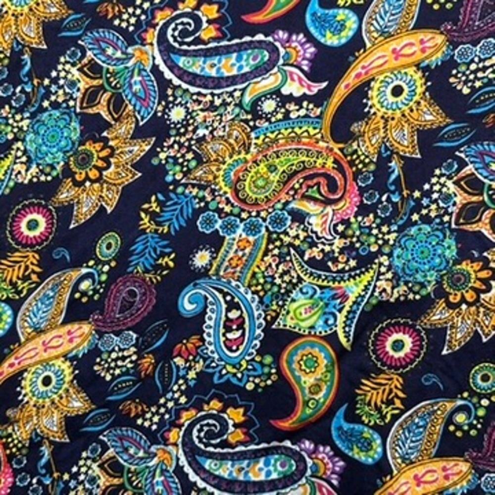 Ulla Popken Women's Size 28/30 Colorful Paisley‎ Top V-Neck 3/4 Sleeves Comfort - Picture 3 of 11
